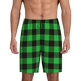 thumbnail image 1 of Fotbe Buffalo Plaid Green Black Pantalones Cortos de Pijama para Hombre, Ropa de Dormir, Pantalones de Pijama Cortos para Hombre-4X-Large, 1 of 6