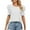 White, variant on Fesfesfes Ladies T Shirts Womens Fashion Solid Olor Round Neck Short Sleeve T-shirt Blouse Loose Tops Lace Top S(US:4)