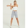 thumbnail image 7 of Stelle Women's 7" Bermuda Shorts Casual Drawstring Cotton Lounge Shorts with Pockets,Above Knee Length Athletic Running Workout Yoga Sweat Shorts,Summer Loose Comfy Lightweight Pants,XS-XXL Gray, 7 of 7