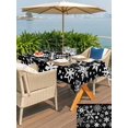 thumbnail image 4 of Outdoor Tablecloth with Umbrella Hole and Zipper, Snowflake Black Rectangle Table Cloth 52x70 Inch Waterproof Tablecloth, Christmas Winter Snowfall Xmas Holiday Picnic Table Cover for Patio Camping, 4 of 7