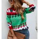 thumbnail image 2 of Suéter de árbol de Navidad para mujer, jersey con estampado, cuello redondo, manga larga, para invierno, verde, S, 2 of 7