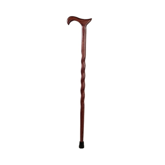 Brazos Twisted Red Oak Wood T-Handle Cane 34 Inch Height