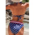 thumbnail image 5 of Sociala V Neck Halter Bikini Sets Mid Bottoms Color Block Two Piece Swimsuits, 5 of 5