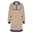 thumbnail image 4 of Aloohaidyvio Women's Sweatshirt Dress Half Zip V Neck Long Sleeve Contrast Fall Casual Mini Dresses, 4 of 6