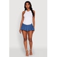 thumbnail image 2 of Women's Denim Pleated Micro Skirt with Shorts Lining, 2 of 6