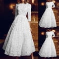 thumbnail image 1 of Vestido de novia largo de encaje blanco para mujer, elegante vestido de fiesta de manga larga para ocasiones especiales, vestidos de fiesta de noche., 1 of 4