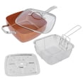thumbnail image 3 of Casserole, Poêle Carrée en Acier Inoxydable Multifonction Universelle pour Cuisiner la Viande et Faire des Soupes, 3 of 8