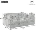 thumbnail image 2 of Modern Sectional Sofa Modular Sofa 85.4" U-shaped Sofa Couch Sofa Bed L-shaped Sofa with a Movable Ottoman and Two USB Ports and a Phone Holder for Living Room, Green, 2 of 6