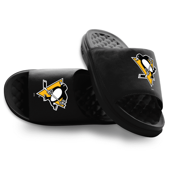 Youth ISlide Black Pittsburgh Penguins Primary Motive Slide Sandals