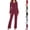 Wine, variant on Dolkfu Button Down Pjs Set for Women Long Sleeve Bow Pant Sets Ribbed Puff Comfy Womens Loungewear L
