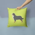 thumbnail image 2 of Bernese Mountain Dog Checkerboard Green Fabric Decorative Pillow, 2 of 4