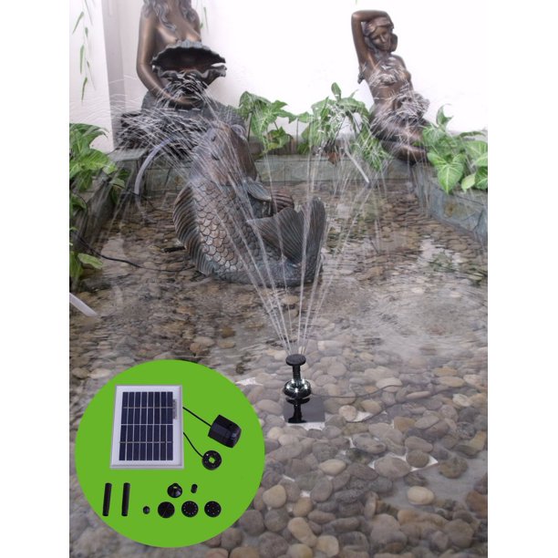 Sunnydaze Solar Water Pump and Panel Bird Bath Fountain Kit with