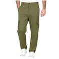 thumbnail image 4 of Turilly Mens Outdoor Cargo Pants Solid Color Casual Clothes Pockets Full Length Pants with Elastic Waist, 4 of 6