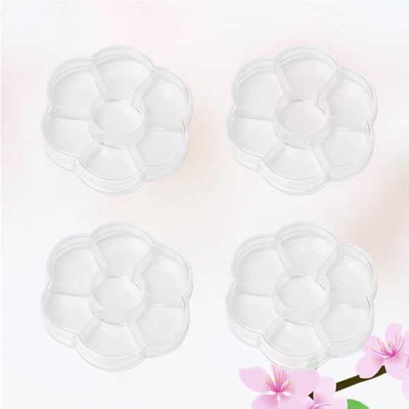 OULII 4 PCS Multi-Compartment Plastic Desktop Storage Box White for Drawer Organization and Jewelry