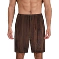 thumbnail image 1 of Balery Vintage Wood Pantalones cortos de pijama de punto de algodón para hombre con cinturilla y bolsillos-3X-Large, 1 of 6