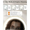 thumbnail image 4 of 30X/1X Wall Mounted Lighted Makeup Mirror, 9'' Height Adjustable Double Sided 5000mAh Rechargeable Magnifying Bathroom Mirror with Light, 3 Color Modes Touch Dimmable Extended Arm 360 Rotation, 4 of 18