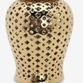 thumbnail image 4 of OUSITAID Ceramic Ginger Jar  Light Luxury Gold Lattice for Parties Kitchen Display, 4 of 8
