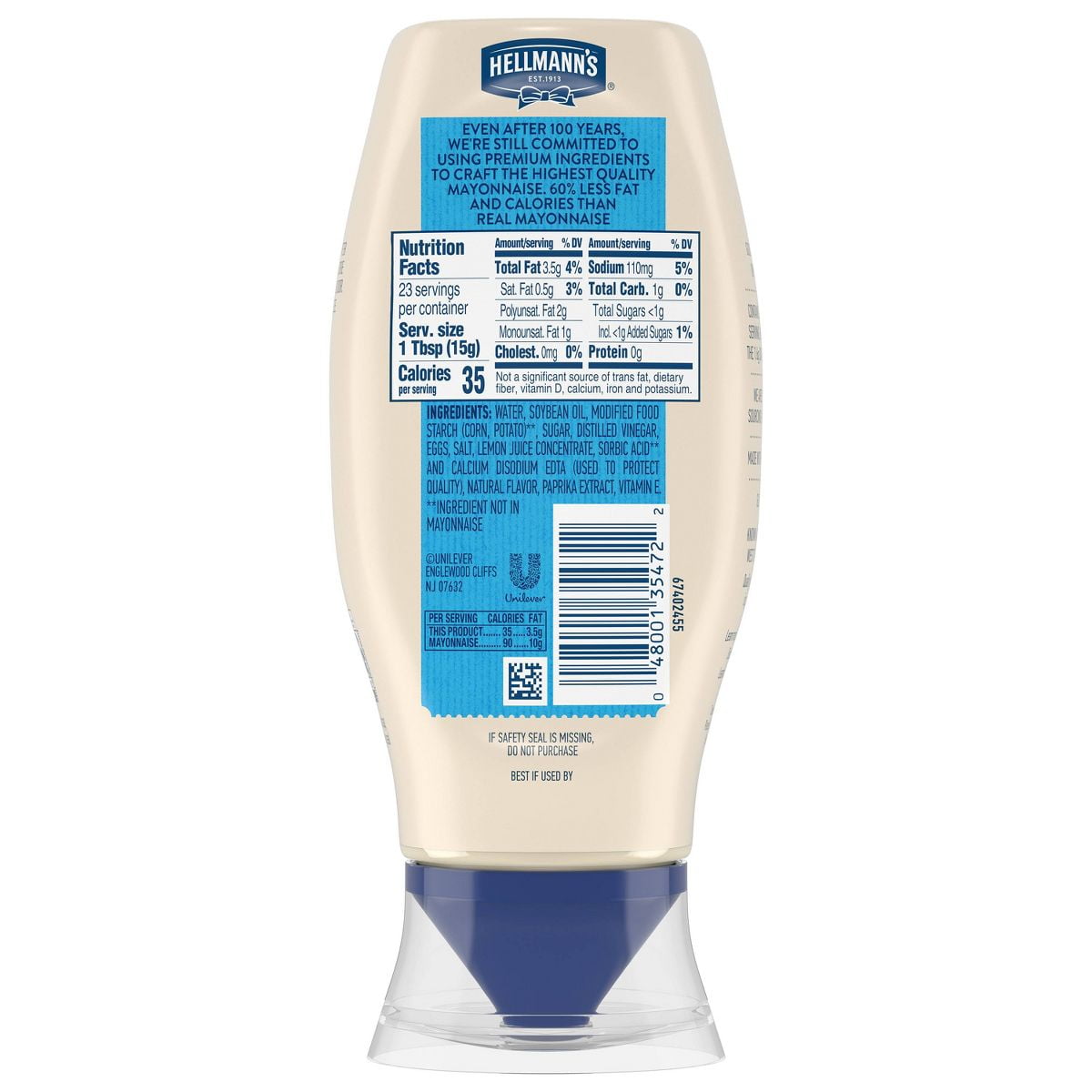 Hellmann's Light Mayonnaise Squeeze - 11.5oz - Pack of 2