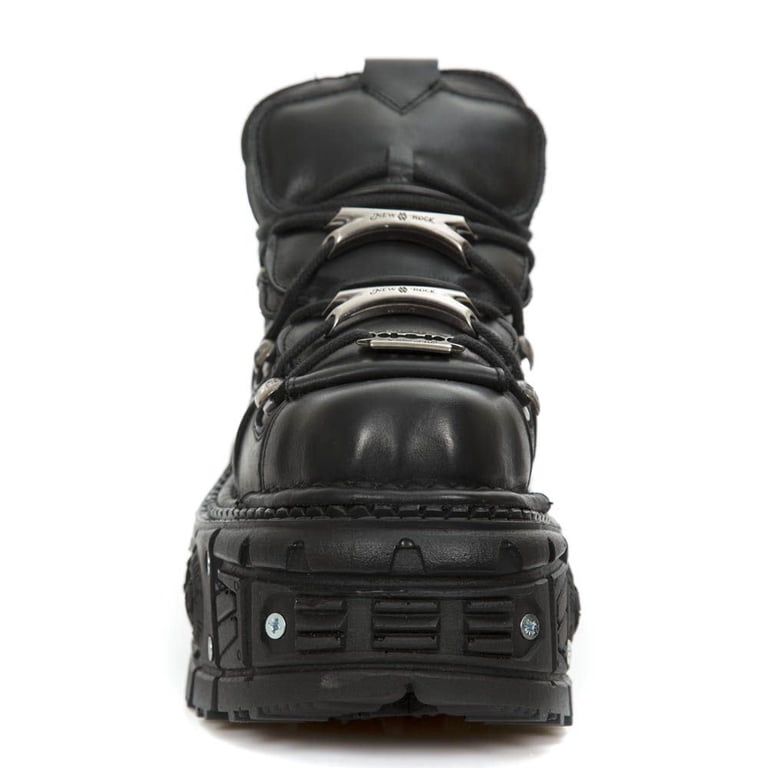 【NEWROCK】M-TANK106-C2 New Rock M-TANK106-C2 Unisex Metallic Black 100% Leather Goth