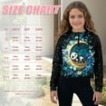 thumbnail image 7 of Xoenoiee Panda Moon Leaves Star Print Girls's Cropped Sweatshirts Fall Sweaters Fashion Hoodies Half Zip Pullover Long Sleeve Shirts Clothes with Pocket, 7-8 Years, 7 of 7