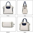 thumbnail image 3 of HMSHA Purses and Handbags for Women Ladies Leather Tote Shoulder Bags Satchel Top Handle Satchel Purse in Pretty Color Combination, 3 of 7
