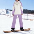 thumbnail image 2 of Luwomo Unisex Ski Jacket and Pants Sets Couples Windproof Ski Suits Comfy Winter Women Waterproof Two Piece Snowsuits,Purple, 2 of 4