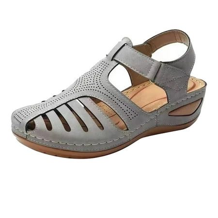 

Women Summer Sandals Beach Wedge Sandals Bohemia Flip-Flop Ankle Strap Causal Comfortable Round Toe Gladiator Outdoor Shoes