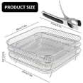 thumbnail image 2 of 3 Pack Stackable Air Fryer Racks Rectangle French Fry Baking Basket Tray Stainless Steel Dehydration Rack Compatible with Dual Air Fryer, 2 of 7