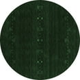 thumbnail image 1 of Ahgly Company Indoor Round Abstract Emerald Green Contemporary Area Rugs, 7' Round, 1 of 4