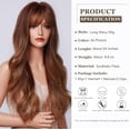thumbnail image 2 of 24 Inch Long Honey Brown Ombre Wig with Bangs for Women Synthetic Wigs  Wave Heat Resistant Hair Wigs for Daily Party  Use, 2 of 6