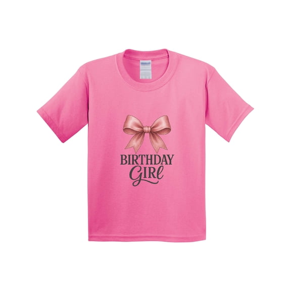 Inktastic Birthday Girl Pink Bow Youth T-Shirt