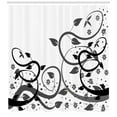 thumbnail image 2 of Ambesonne Vines Shower Curtain, Grey Tones Abstract Leaves, 69"Wx84"L, Dimgray Charcoal Grey, 2 of 2