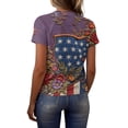 thumbnail image 5 of Domuza Womans 250 Anniversary Shirt Usa Flag Graphics Short Sleeve Blouses Dressy Casual Crew Neck Tshirts New Fashion Clothing Purple M, 5 of 5