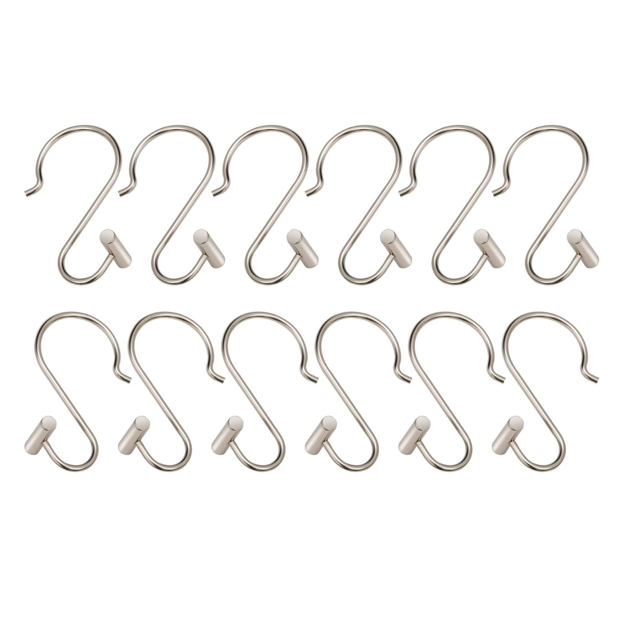 Utopia Alley HK25BN Rust Resistant Shower Curtain Hooks Rings for Bathroom, Brushed Nickel - Set of 12