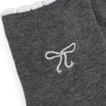 thumbnail image 2 of Women's Ankle Socks 3-Pack with Scalloped Cuff and Bow Embroidery in Neutral Tones - Dark Gray, 2 of 3