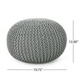 thumbnail image 5 of GDF Studio Light Gray Cotton Round Pouf, 5 of 5