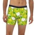 thumbnail image 2 of Picia Green Apple Pattern Men's Athletic Long Leg Briefs , Performance Stretch Underwear，Moisture-Wicking, 2 of 7