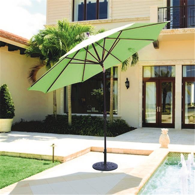 Galtech 11 ft. Black Deluxe Auto Tilt Umbrella Navy Blue Sunbrella