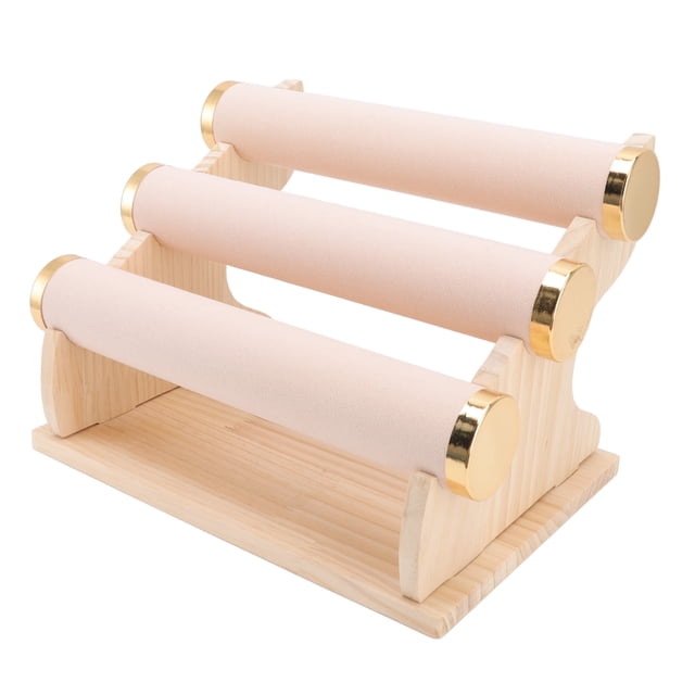 Bracelet Display Holder, Scratch Proof 3 Tier Bracelet Stand Large Capacity Detachable Prevent Wear For Home For Jewelry Pink