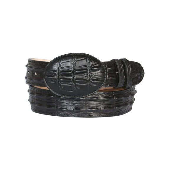 Men's Cowboy Belt -Imitation Tail alligator - Black 707