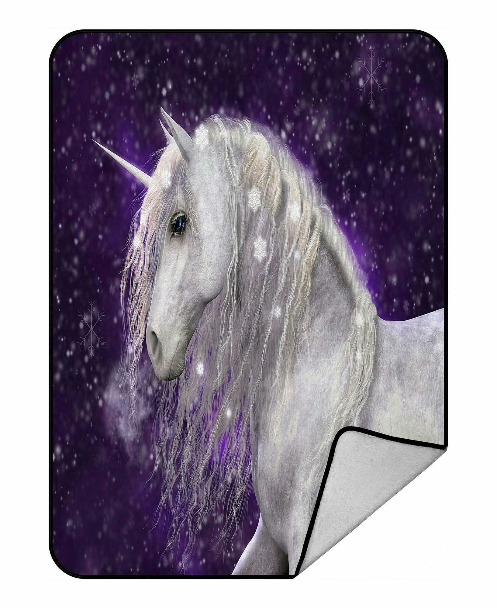 Unicorn_Awd35130  Circular Micro Fleece Blanket 47