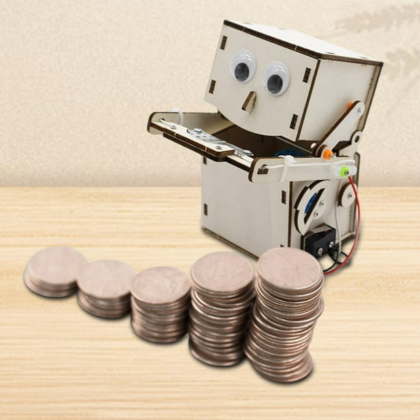 Proyecto de ciencia de la madera CUTICAT Modelo juego de rompecabezas 3D Robot de construcción 12,5 x 7 x 11 cm