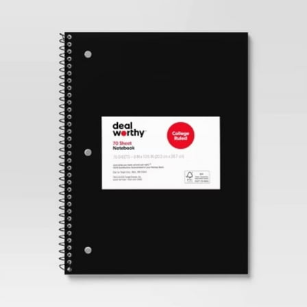 Subject Spiral Notebook College Ruled -