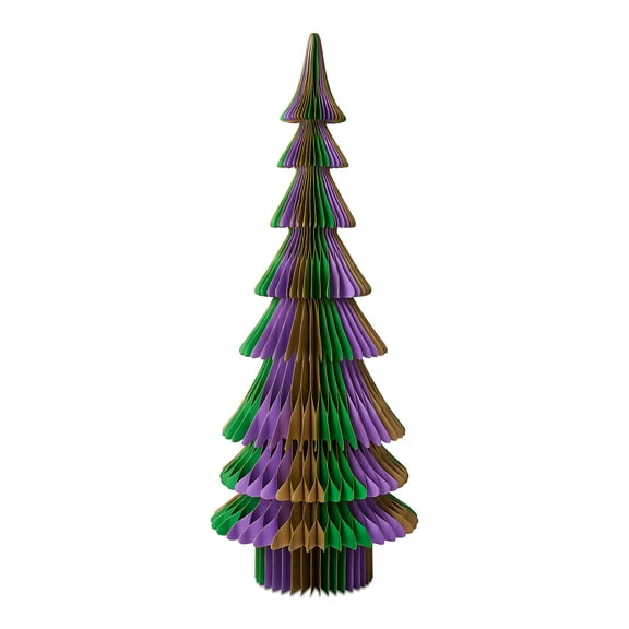 Honeycomb Paper Tree Decoration, Multicolor, 47", Mardi Gras by Way To Celebrate