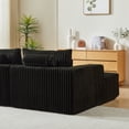 thumbnail image 2 of Eyisean 87" Corduroy Sectional Sofa Bed with Double Chaise Lounge, Deep Seat Boneless Sleeper Sofa Couch, Fluffy Modern Loveseat Chair with Pillows for Living Room, No Assembly, 2 of 9