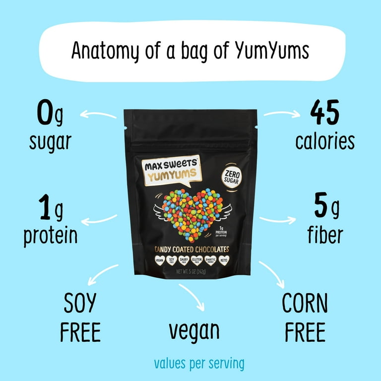Yum！ Max Sweets Sugar Free Dark Chocolate YumYums, Vegan, Low Carb