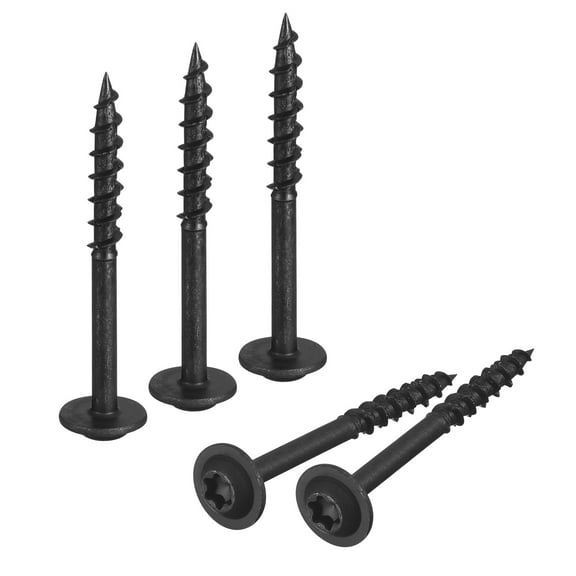Uxcell #8 x 1-5/8" Round Washer Head Screws - 50pcs - Torx/Star Wood Screws, Black