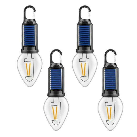 Hyasfey 1/2/3/4Pcs Solar Rechargeable Camping Light 3 Modes Adjustable Portable Outdoor Hiking Emergency Tent Hanging LED Bulb Lamp