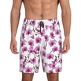thumbnail image 3 of Lsque Orchids Flowers Mens Sleep Pajama Shorts,Short Pajama Pants, Cotton Ultra-Soft Knit-4X-Large, 3 of 9
