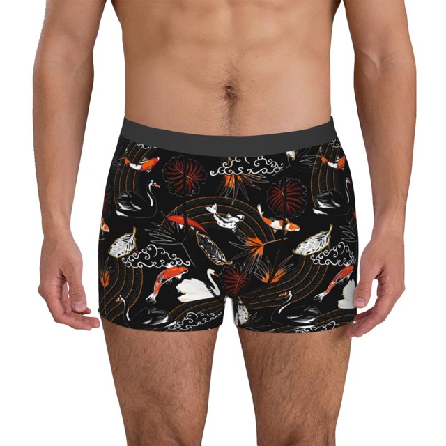 Fotbe Animal Koi Fish Calzoncillos Tipo Boxer con Bolsa de Soporte Total para Hombre, X-Temp Fresco, Transpirable y de Secado Rápido-Medium
